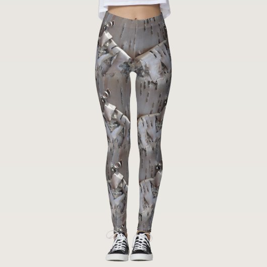 Curly Birch Bark Tree Rustic Leggings (Vorderseite)