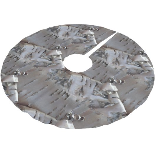 Curly Birch Bark Tree Rustic Polyester Weihnachtsbaumdecke (Schrägansicht)