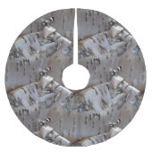 Curly Birch Bark Tree Rustic Polyester Weihnachtsbaumdecke (Vorderseite)