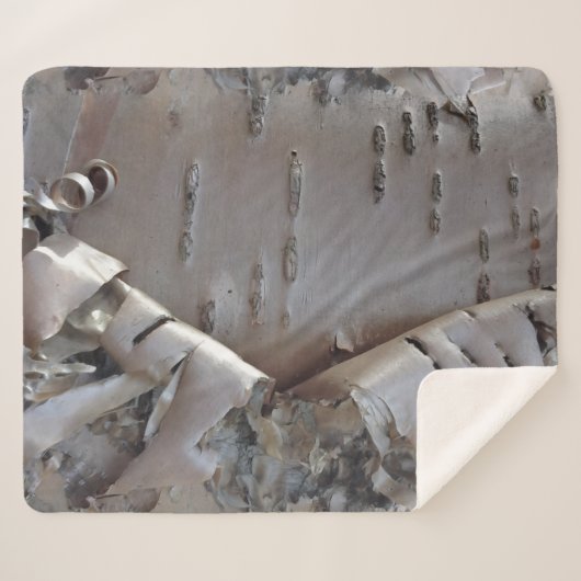 Curly Birch Bark Tree Rustic Sherpadecke (Vorderseite (Horizontal))