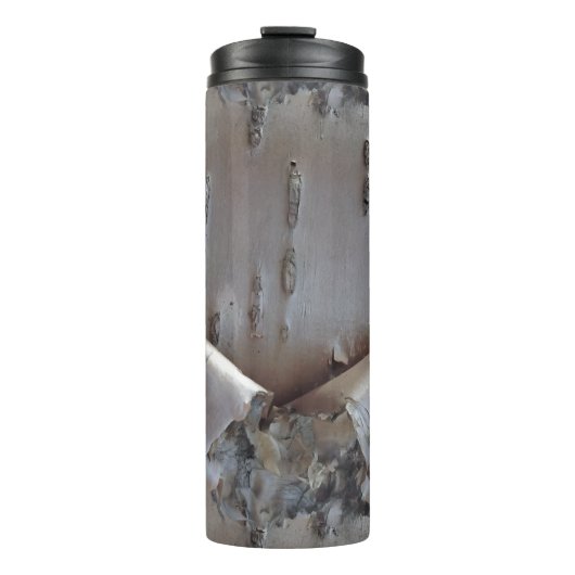 Curly Birch Bark Tree Rustic Thermosbecher (Vorderseite)