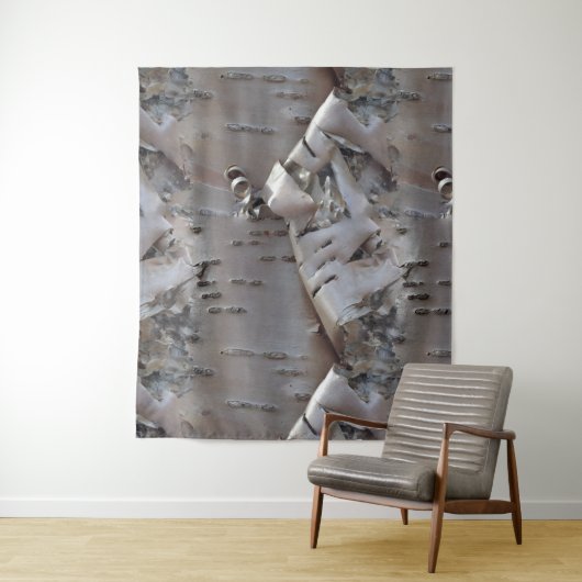 Curly Birch Bark Tree Rustic Wandteppich (Beispiel)