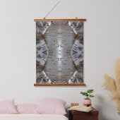 Curly Birch Bark Tree Rustic Wandteppich Mit Holzrahmen (Schlafzimmer)