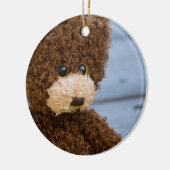 Curly Brown Teddy Bear Keramikornament (Links)