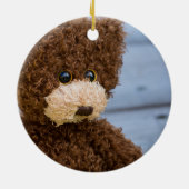 Curly Brown Teddy Bear Keramikornament (Hinten)