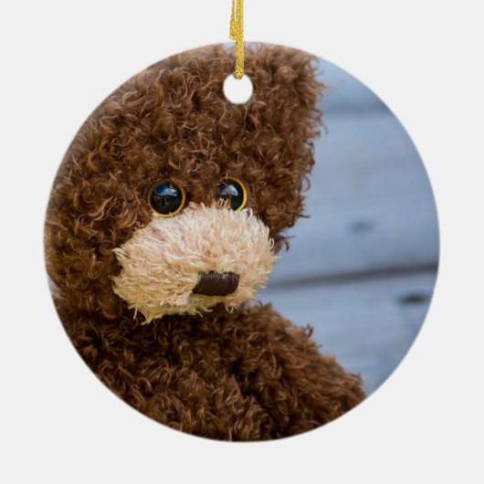 Curly Brown Teddy Bear Keramikornament (Hinten)