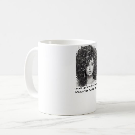 Curly Brünett Beauty Kaffeetasse (Vorderseite Links)