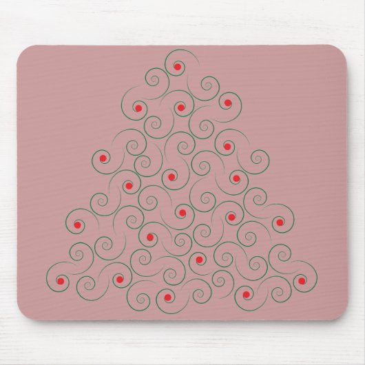 Curly Christmas Tree Pink Mousepad (Vorne)