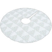 Curly Christmas Tree Skirt White Polyester Weihnachtsbaumdecke (Schrägansicht)