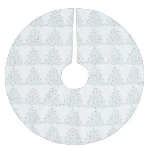 Curly Christmas Tree Skirt White Polyester Weihnachtsbaumdecke