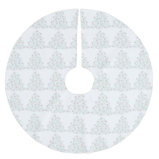 Curly Christmas Tree Skirt White Polyester Weihnachtsbaumdecke (Vorderseite)