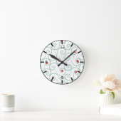 Curly Christmas Tree White Round Clock Runde Wanduhr (Zuhause)
