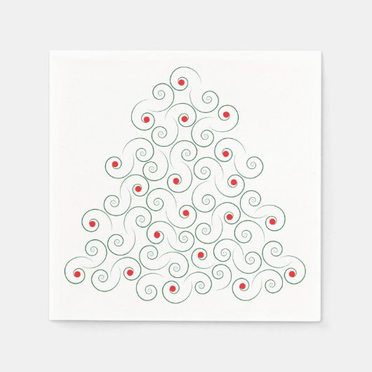 Curly Christmas Tree White Serviette (Vorderseite)