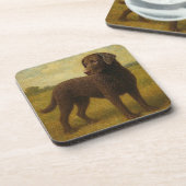 Curly Coasted Retriever Getränkeuntersetzer (Linke Seite)