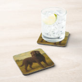 Curly Coasted Retriever Getränkeuntersetzer (Rechte Seite)