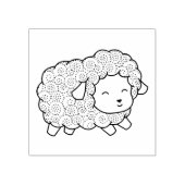 Curly Coat Happy Little Sheep Ewe Gummistempel (Prägung)