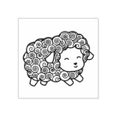 Curly Coat Happy Little Sheep Ewe Gummistempel (Prägung)
