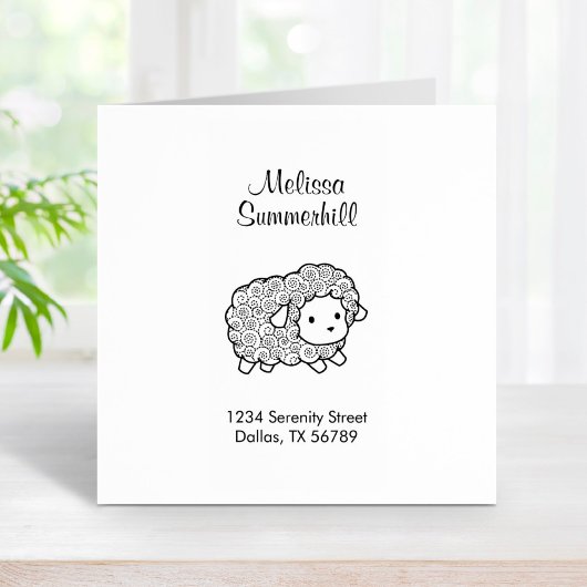Curly Coat Little Sheep Ewe-Adresse Gummistempel