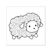 Curly Coat Little Sheep Ewe Permastempel (Design)