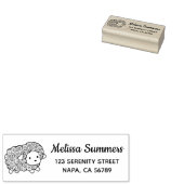 Curly Coat Little Sheep Ewe Return Address Gummistempel (Stempel)