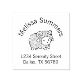 Curly Coat Little Sheep Ram Arch Address Gummistempel (Prägung)