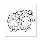Curly Coat Little Sheep Ram Permastempel (Design)