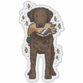 Curly Coated Retriever Autoaufkleber Aufkleber (Vorderseite)