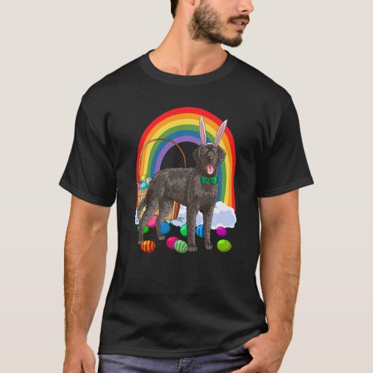 Curly Coated Retriever Easter Eggs Bunny Dog T-Shirt (Vorderseite)