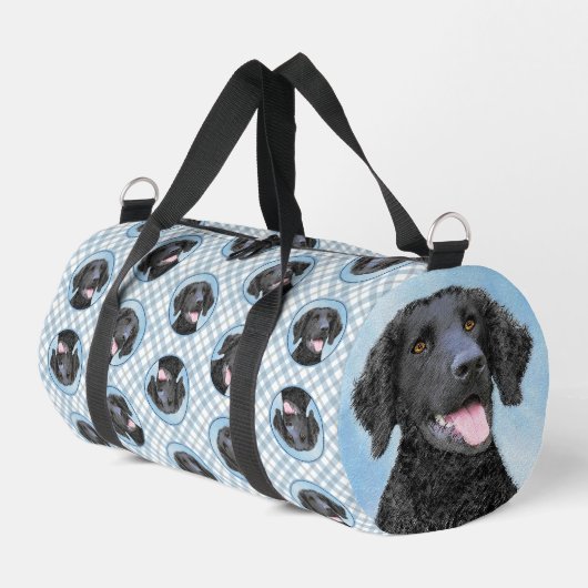 Curly Coated Retriever Malerei Original Dog Art Duffle Bag (Linke Seite)