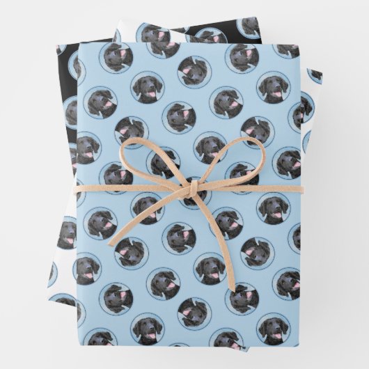 Curly Coated Retriever Malerei Original Dog Art Geschenkpapier Set (Beispiel)