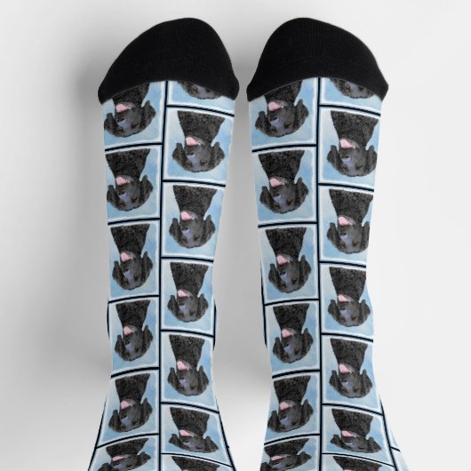 Curly Coated Retriever Malerei Original Dog Art Socken (Oben)