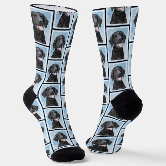 Curly Coated Retriever Malerei Original Dog Art Socken (Gewinkelt)