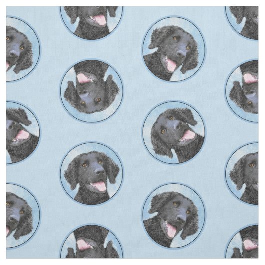 Curly Coated Retriever Malerei Original Dog Art Stoff (Muster)