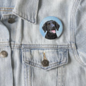 Curly Coated Retriever Painting - Original Dog Art Button (Beispiel)