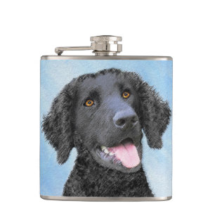 Curly Coated Retriever Painting - Original Dog Art Flachmann