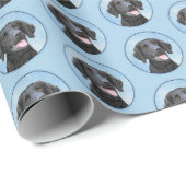 Curly Coated Retriever Painting - Original Dog Art Geschenkpapier (Rolleneckpunkt)