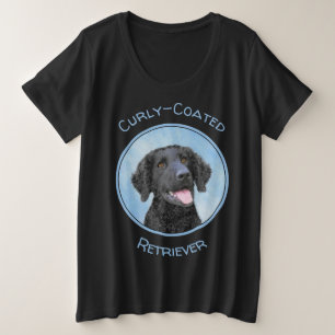 Curly Coated Retriever Painting - Original Dog Art Große Größe T-Shirt