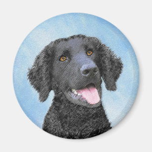 Curly Coated Retriever Painting - Original Dog Art Magnet
