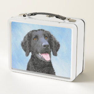 Curly Coated Retriever Painting - Original Dog Art Metall Brotdose
