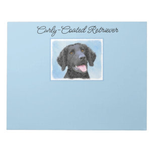 Curly Coated Retriever Painting - Original Dog Art Notizblock