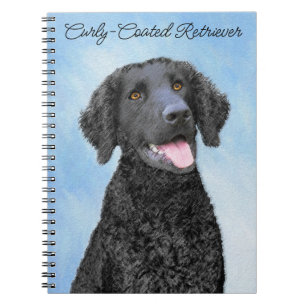 Curly Coated Retriever Painting - Original Dog Art Notizblock