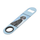 Curly Coated Retriever Painting - Original Dog Art Speed Flaschenöffner (Vorderseite Schrägansicht)