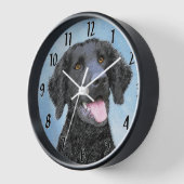 Curly Coated Retriever Painting - Original Dog Art Uhr (Winkel)