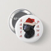 Curly Coated Retriever Santa Paws Button (Vorne & Hinten)