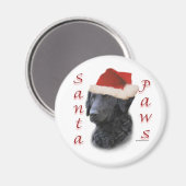 Curly Coated Retriever Santa Paws Magnet (Vorderseite/Rückseite)