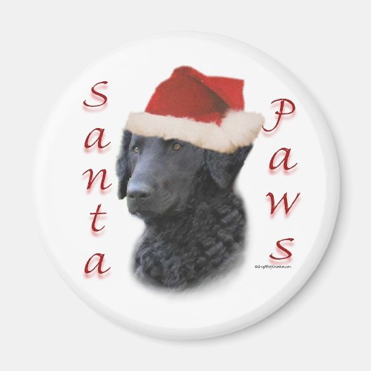 Curly Coated Retriever Santa Paws Magnet (Vorne)