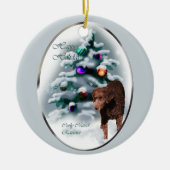 Curly Coated Retriever Weihnachtsgeschenke Ornamen Keramikornament (Vorne)