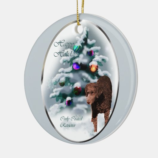 Curly Coated Retriever Weihnachtsgeschenke Ornamen Keramikornament (Links)