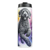 Curly Coated Retriever's Whimsical Bloom Thermosbecher (Vorderseite)