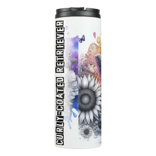 Curly Coated Retriever's Whimsical Bloom Thermosbecher (Rückseite)